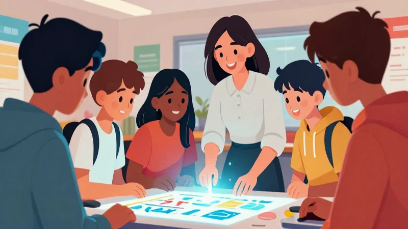 Estudiantes diversos colaboran en un proyecto brillante