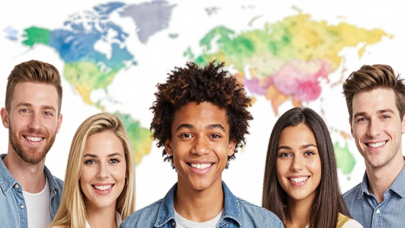 Ilustración vibrante muestra mundial diversidad felizmente