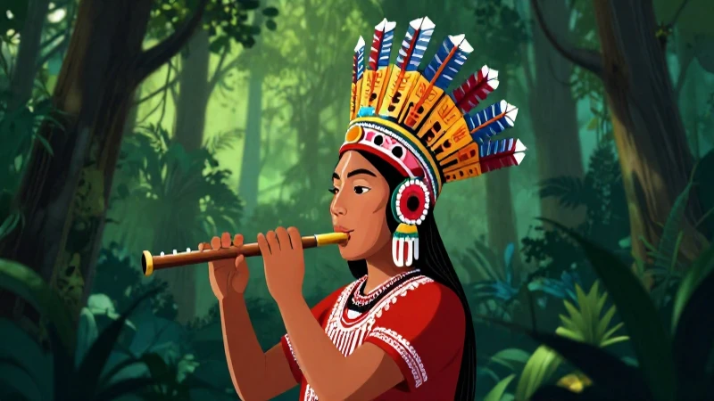 Cebrero náhuatl en bosque, arte educativo vibrante