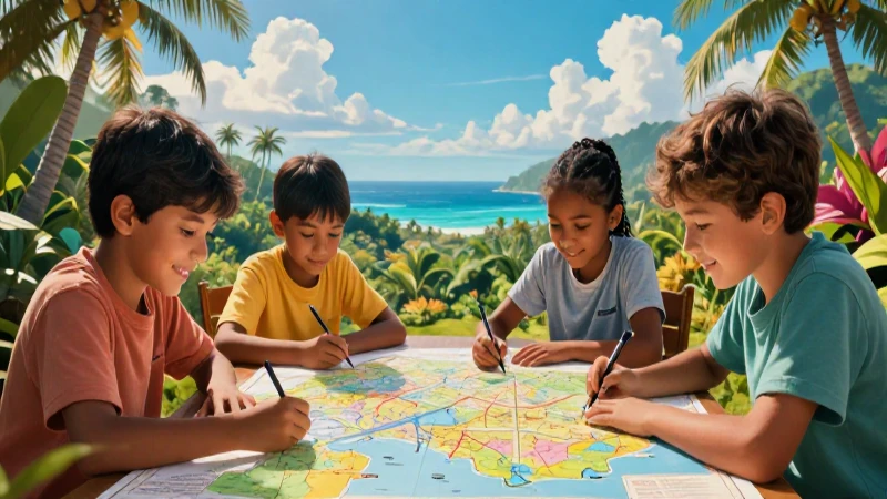 Ilustración educativa vibrante y didáctica
