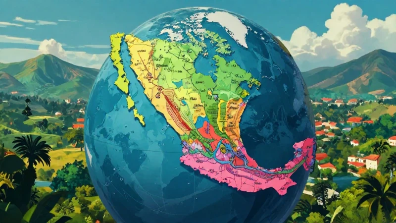 Ilustración vibrante y estilizada de México