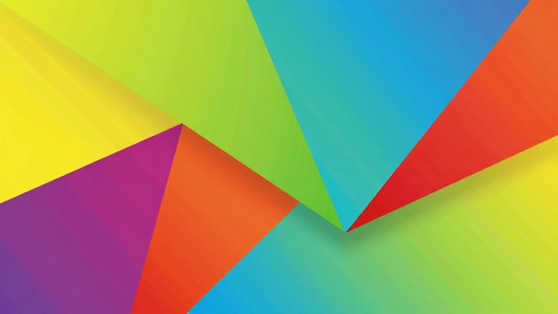 Triángulos geométricos vibrantes en estilo educativo