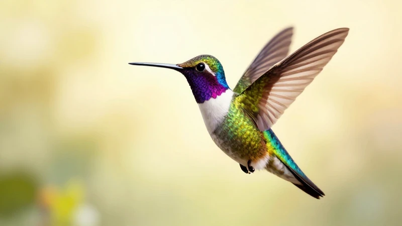 Colibrí vibrante en ilustración educativa estilizada