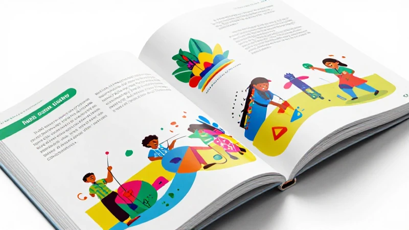 Ilustración educativa vibrante y moderna
