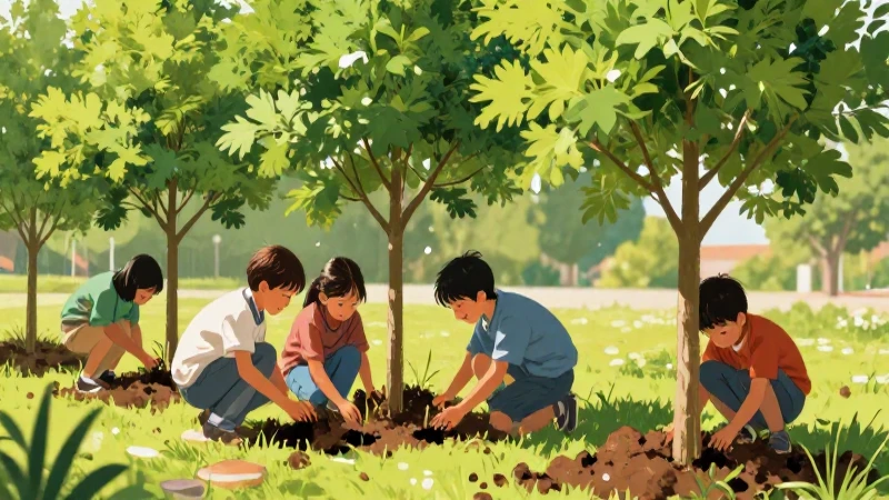 Descubre el Secreto del Impactante Proyecto Comunitario 16 Niños plantan árboles con luz cinematográfica