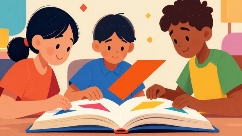 Niños aprenden con formas geométricas vibrantes