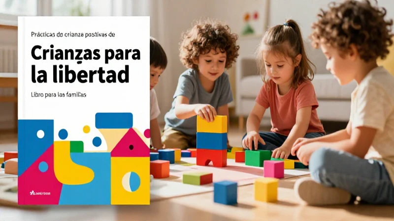 Ilustración infantil sobre crianza positiva y bloques