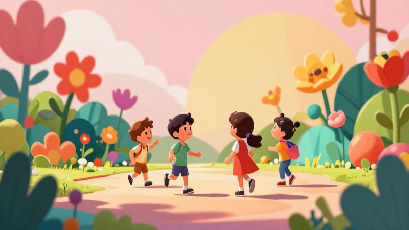 Ilustración vibrante y educativa para niños