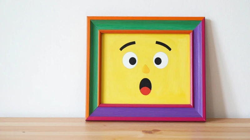 Pintura llamativa en marco, estilo didáctico