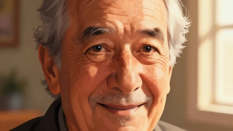 Retrato cálido y estilizado de un hombre sonriente