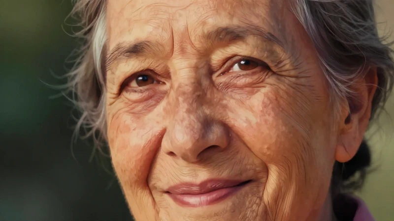Retrato cálido y sabio de una anciana