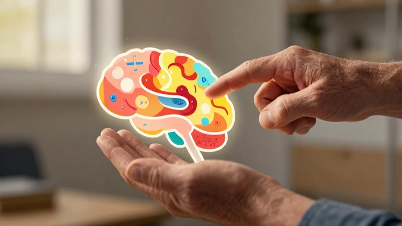 Manos guían sobre mapa mental brillante
