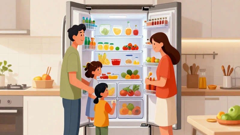 CUÁNTO PESA una HELADERA PROMEDIO ¡Descúbrelo aquí! 15 Familia feliz en cocina luminosa y colorida