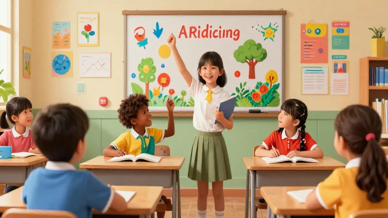 Aula vibrante: niños aprenden con estilo educativo