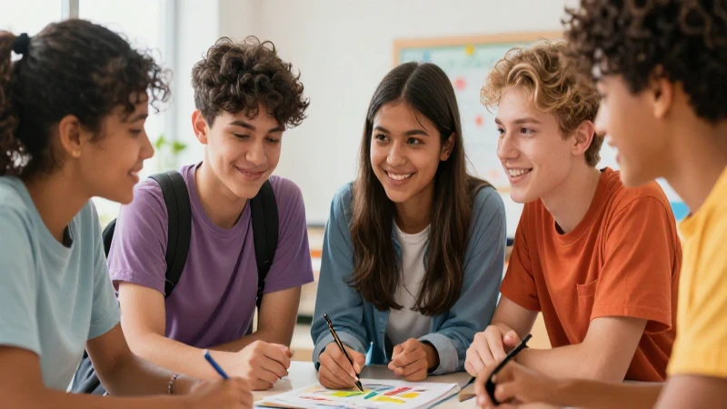 Jóvenes colaboran en libro colorido y moderno