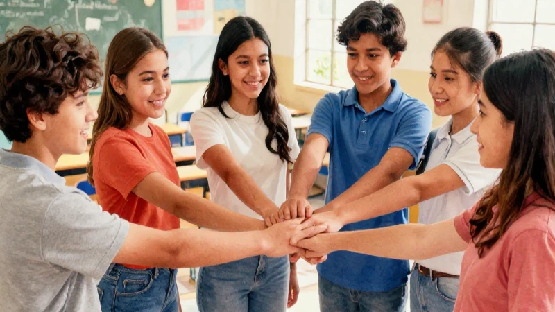 De lo humano y lo comunitario Tercer grado de Secundaria (2025-2026) 25 Jóvenes conectados bajo luz cálida y vibrante