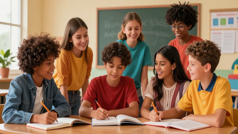Ilustración educativa vibrante y moderna