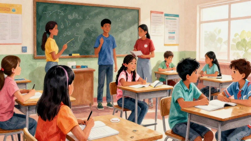 Ilustración escolar mexicana, vibrante y dinámica