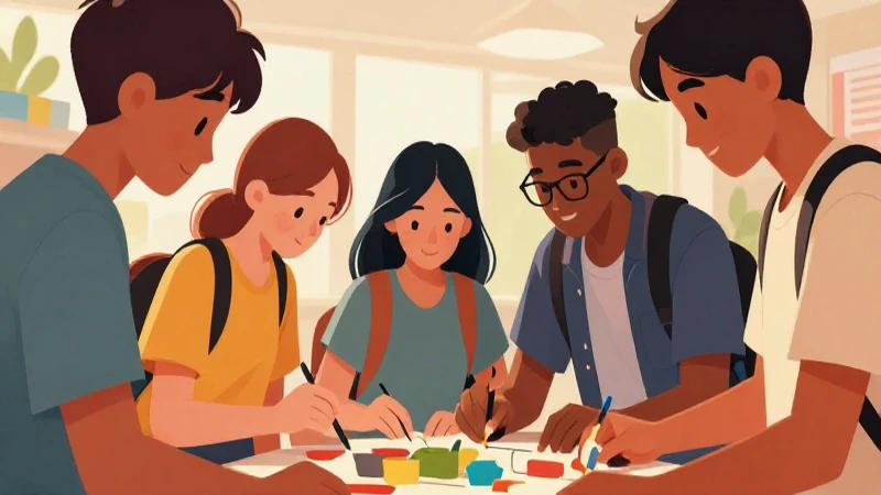 Jóvenes colaboran en arte moderno y educativo