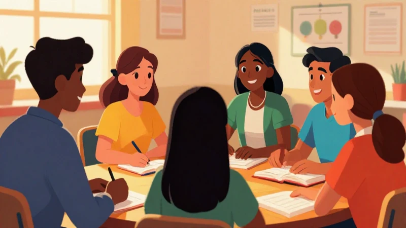Ilustración vibrante y estilizada de figuras diversas