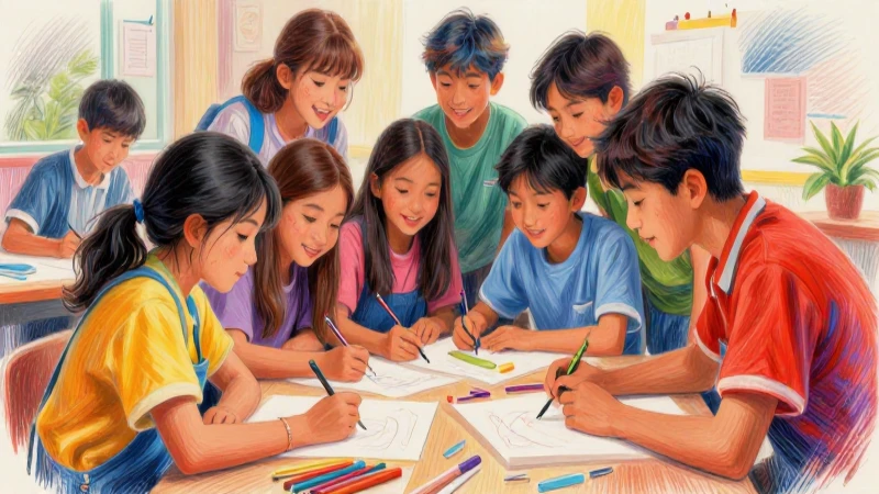 Arte educativo vibrante y estudiantil