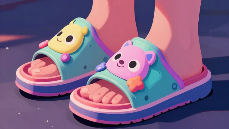 Chinelas coloridas en ilustración profesional y llamativa