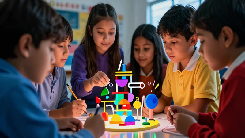 Niños colaboran en ciencia con arte vibrante