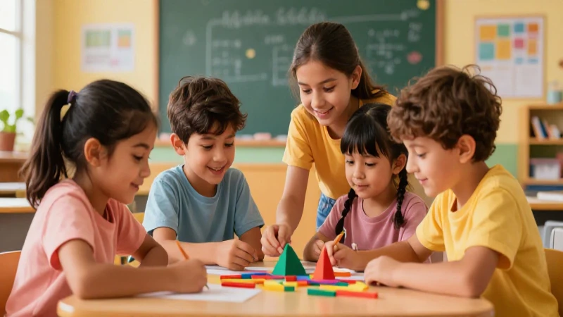 Niños felices aprendiendo en un aula vibrante