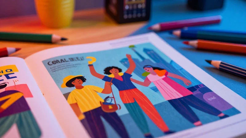 Ilustración didáctica moderna con alto contraste