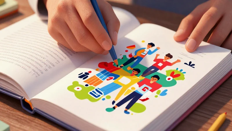 Ilustración vibrante y moderna del aprendizaje estudiantil