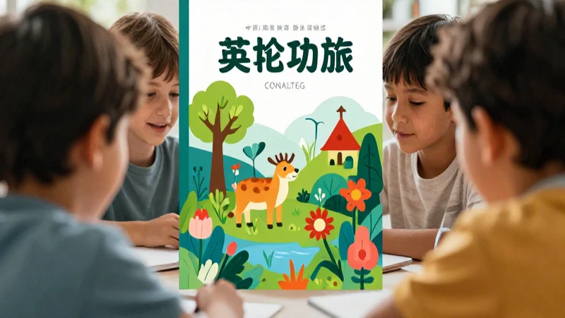 Niños exploran naturaleza en ilustración didáctica