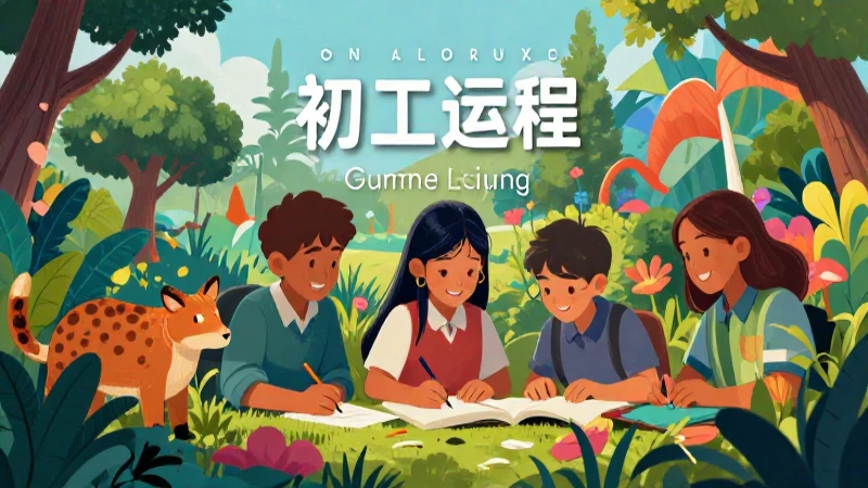 Ilustración educativa vibrante y colaborativa