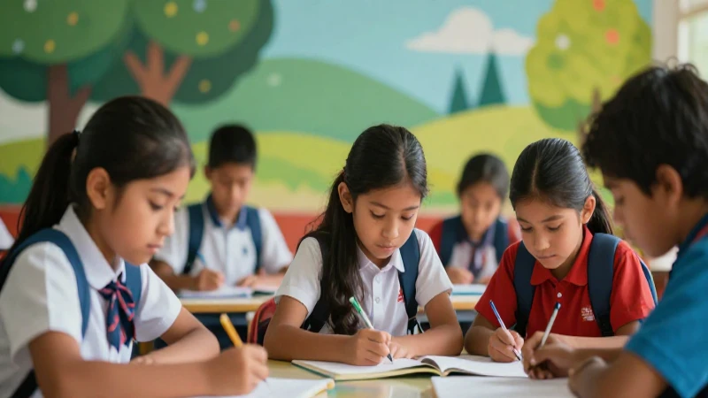 Ética, naturaleza y sociedades Primer grado de Telesecundaria (2025-2026) 31 Ilustración mexicana escolar con ambiente vibrante y diverso