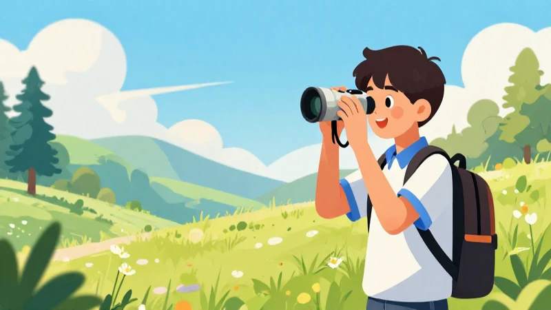Ética, naturaleza y sociedades Tercer grado de Secundaria (2025-2026) 15 Ilustración vibrante de estudiante observando la naturaleza