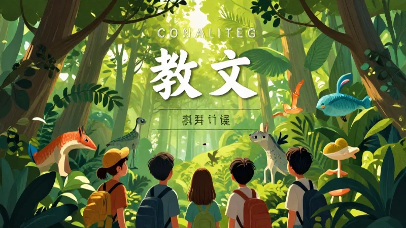Bosque vibrante ilustrado para aprendizaje moderno