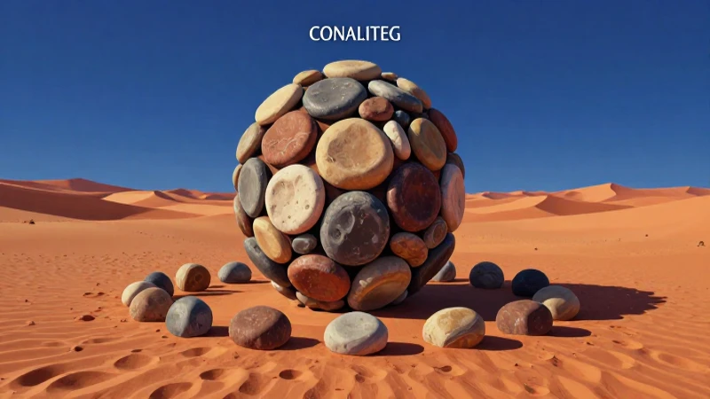 Piedras esféricas en desierto, arte educativo moderno