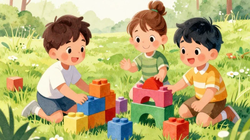 Explorar e imaginar con mi libro de preescolar Primer grado (2025-2026) 23 Ilustración vibrante y alegre sobre niños jugando