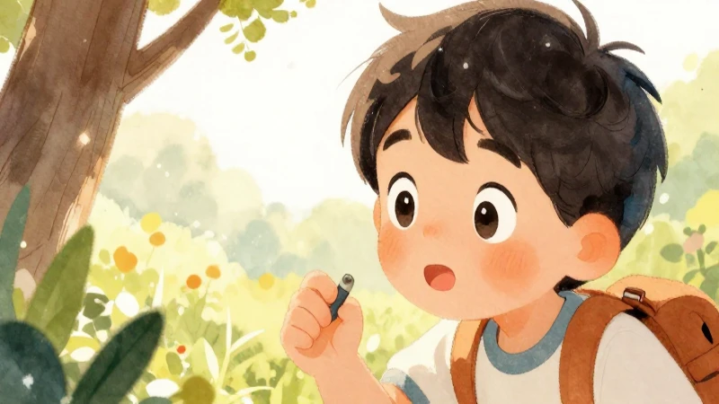 Niño curioso en escena natural y vibrante