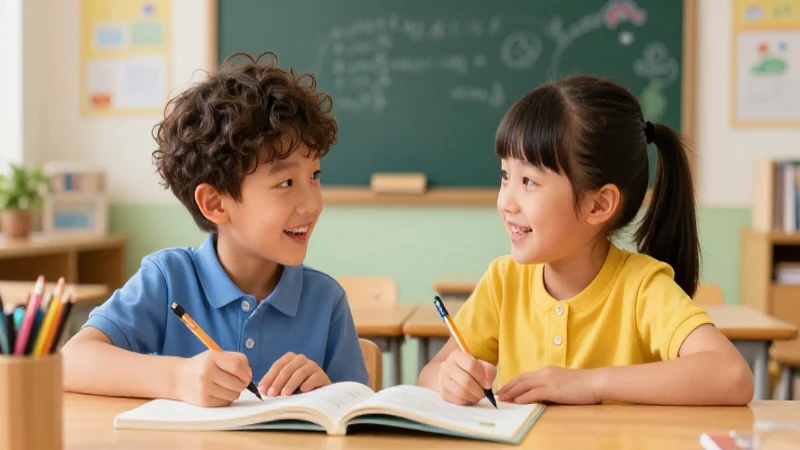 Niños aprenden juntos con alegría y color