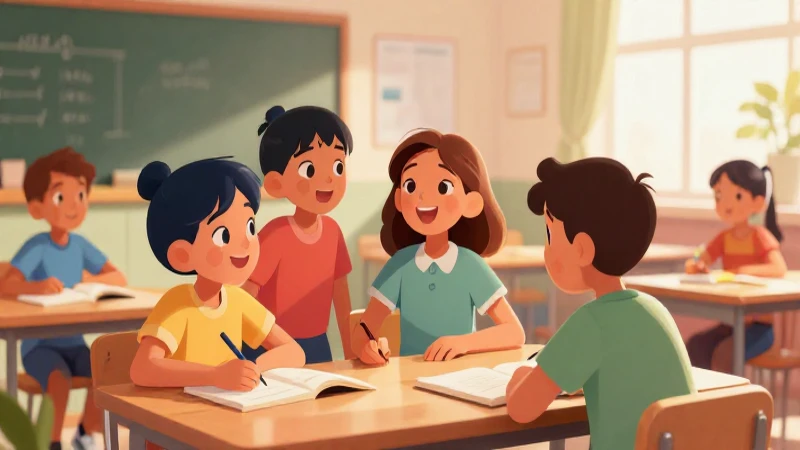 Aula alegre y vibrante para escolares