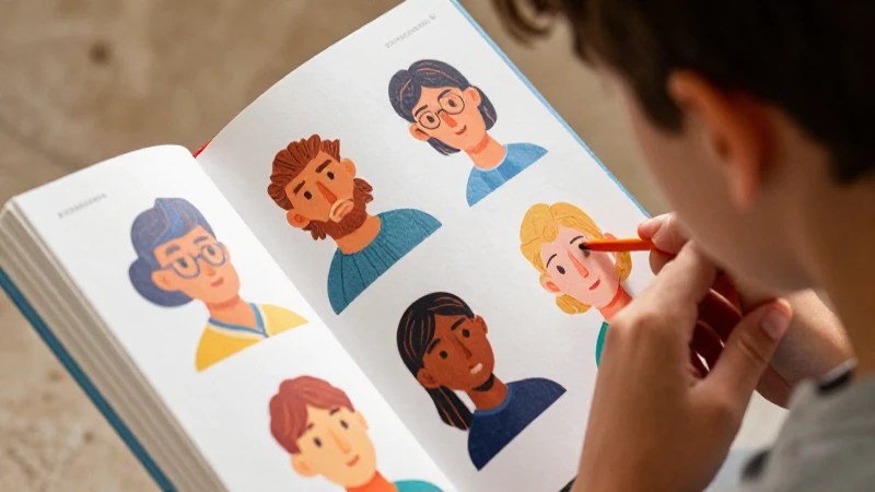Ilustración académica y moderna de lectura atenta