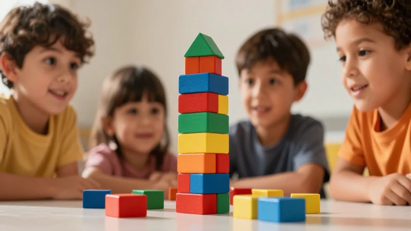 Jugar e imaginar con mi material manipulable de Preescolar, Segundo Grado | Descargar PDF (Ciclo Escolar 2025-2026) 17 Niños exploran bloques coloridos, imagen educativa
