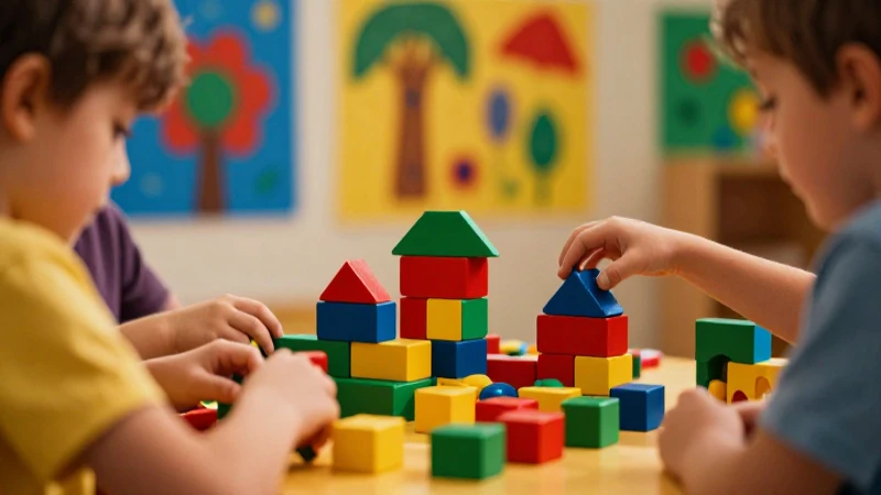 Jugar e imaginar con mi material manipulable de Preescolar, Segundo Grado | Descargar PDF (Ciclo Escolar 2025-2026) 20 Niños pequeños jugando con bloques, vivos colores