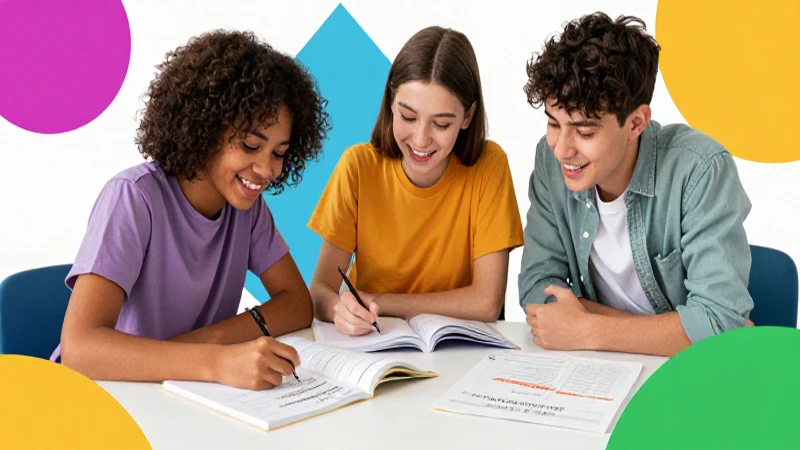 Lenguajes Segundo grado de Secundaria (2025-2026) 20 Jóvenes diversos aprenden inglés en ilustración vibrante