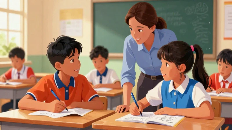 Lenguajes Segundo grado de Secundaria (2025-2026) 22 Niños aprenden español con apoyo y brillo