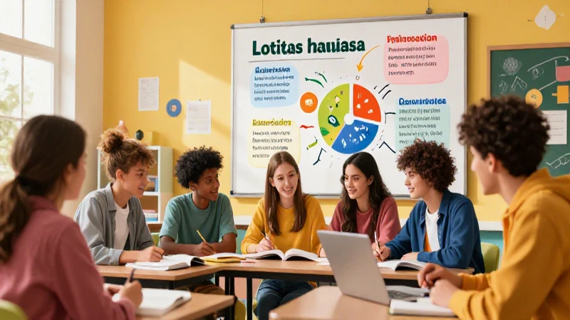 Estudiantes diversos aprenden idiomas en un aula vibrante