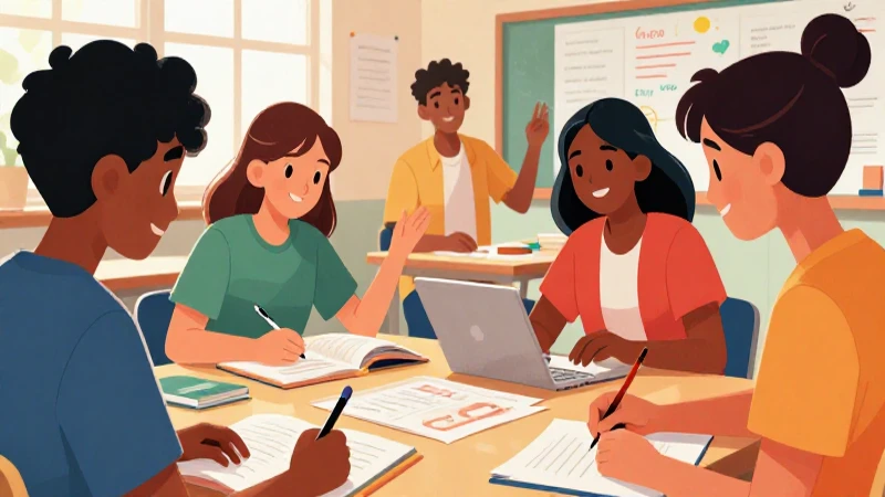Jóvenes aprenden idiomas en aula vibrante