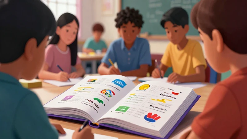 Estudiantes diversos aprenden idiomas con arte vibrante