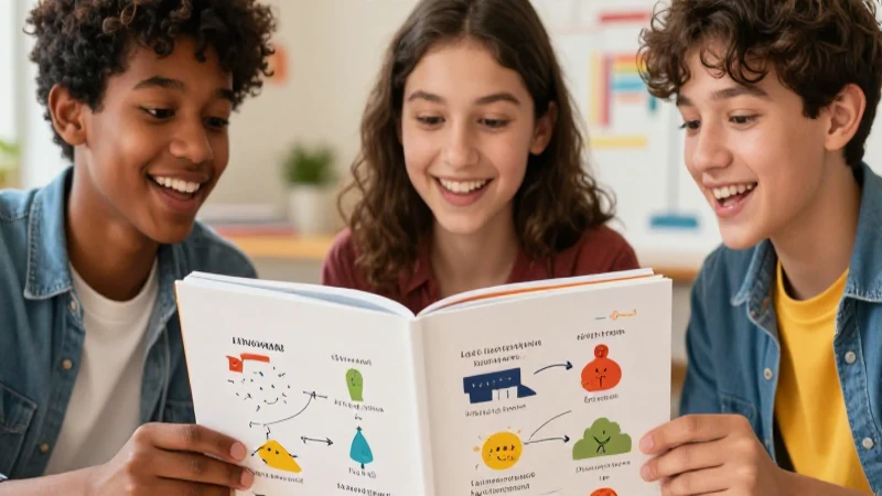 Lenguajes Tercer grado de Telesecundaria (2025-2026) 24 Adolescentes diversos estudian idiomas con entusiasmo