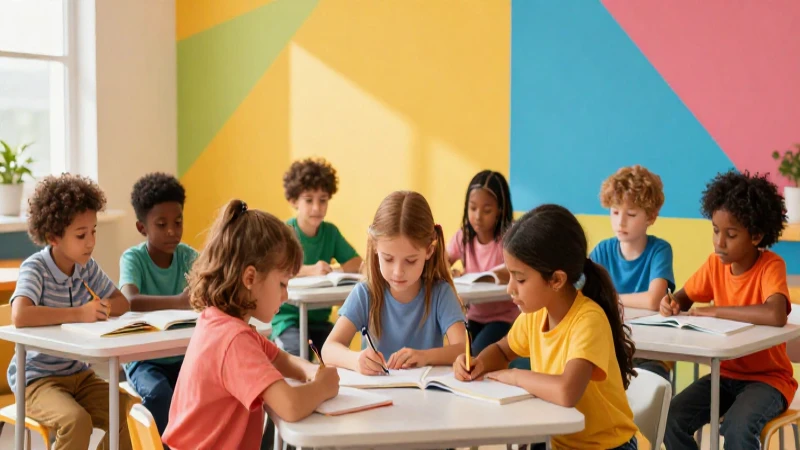 Ilustración educativa colorida y moderna para niños